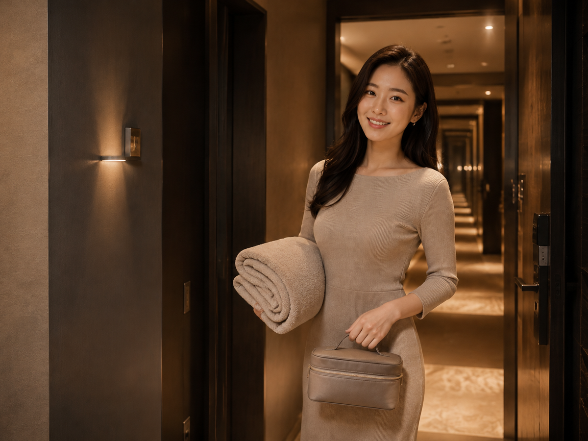 서울 양천구 방문 홈케어 일정을 준비하는 젊은 성인 한국 여성 관리사